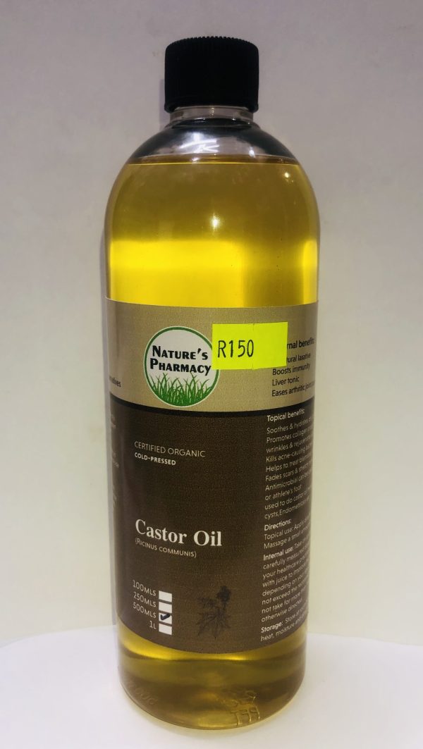 ORGANIC CASTOR OIL  COLD PRESSED HEXANE FREE 500MLS