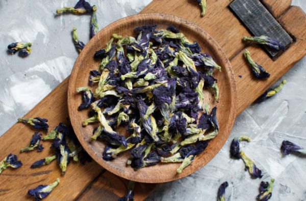 Dried blue butterfly pea