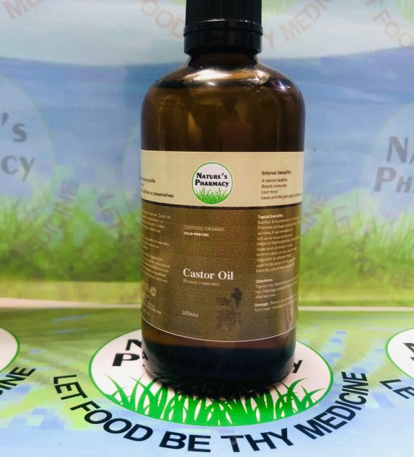 ORGANIC CASTOR OIL  COLD PRESSED HEXANE FREE 100ml Glass bottle