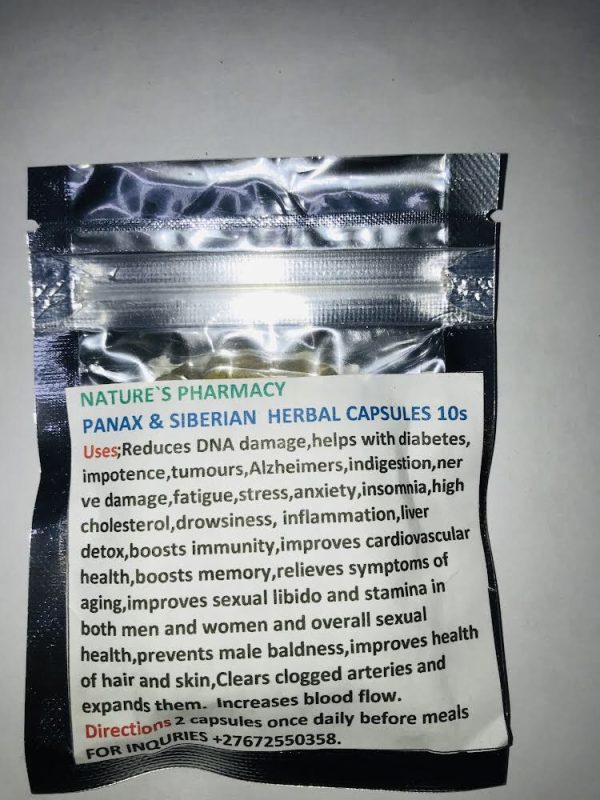 PANAX AND SIBERIAN GINSENG HERBAL CAPSULES 10s