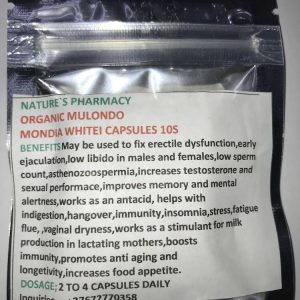MULONDOMONDIA WHITEI MUKOMBERO HERBAL CAPSULES 10s
