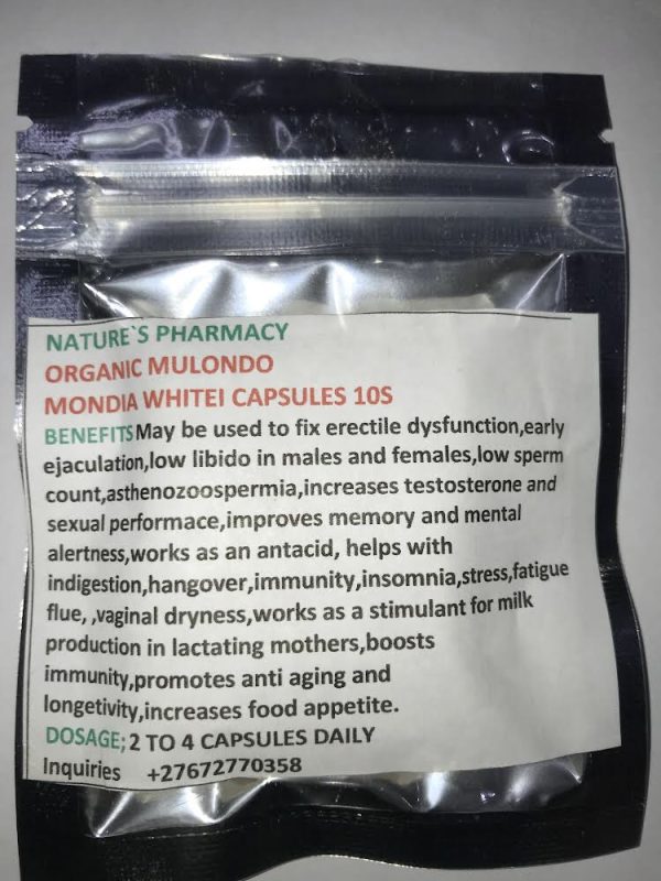 MULONDOMONDIA WHITEI MUKOMBERO HERBAL CAPSULES 10s