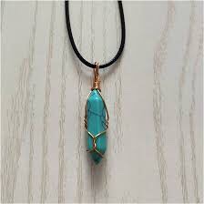 TURQUOISE PENDAT WRAPPED WITH WIRE