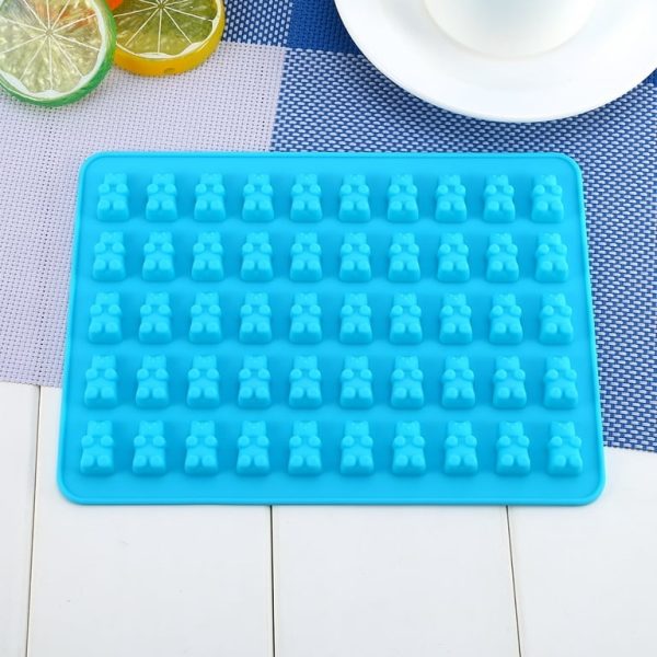 Gummy Bear Silicone Candy Mold 50 Bears Blue Tray Food Grade - Image 2