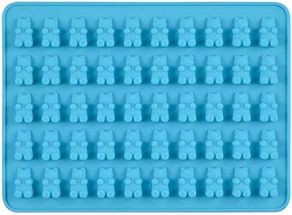Gummy Bear Silicone Candy Mold 50 Bears Blue Tray Food Grade