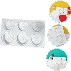 ROSE HEART SILICONE MOULD 6 cavities