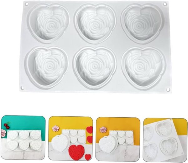 ROSE HEART SILICONE MOULD 6 cavities - Image 2