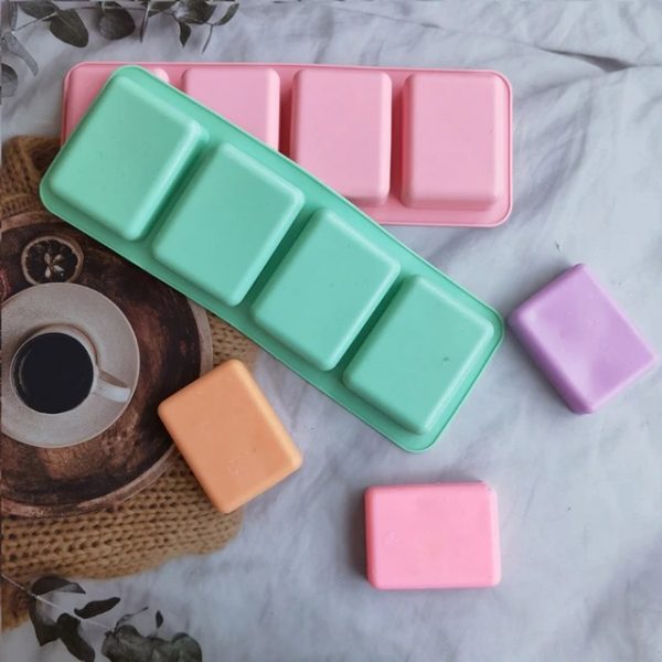4 Cavity silicone square mould - Image 2