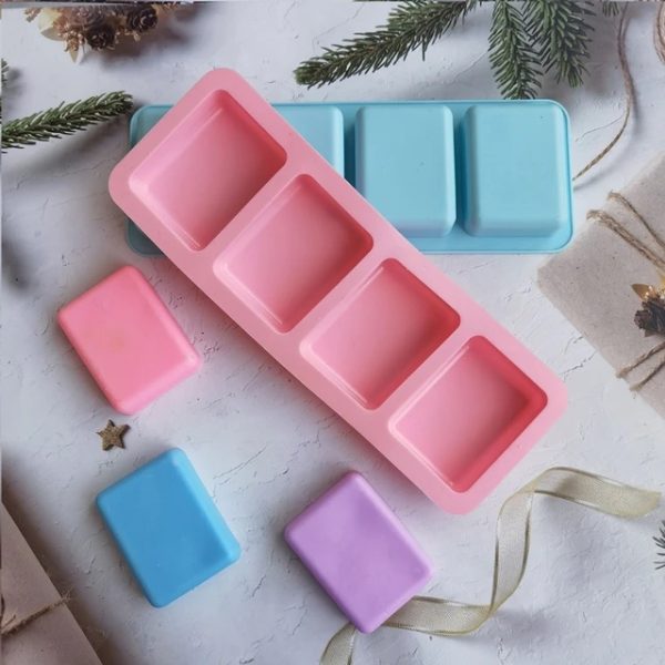 4 Cavity silicone square mould - Image 3