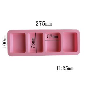 4 Cavity silicone square mould