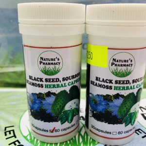 BLACK SEED+SEAMOSS+
SOURSOP CAPSULES 30s