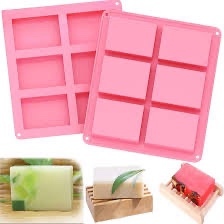 Rectangular silicone soap mold 6 grid