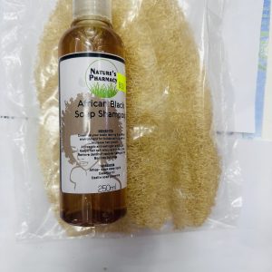 Loofer sponge + African black soap liquid combo 250mls