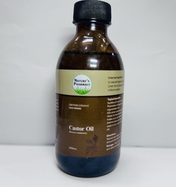 Organic castor oil 200mls glass bottle