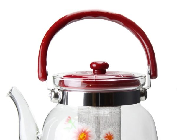 Heat resistant glass tea pot with infuser 1.4 litres - Image 6