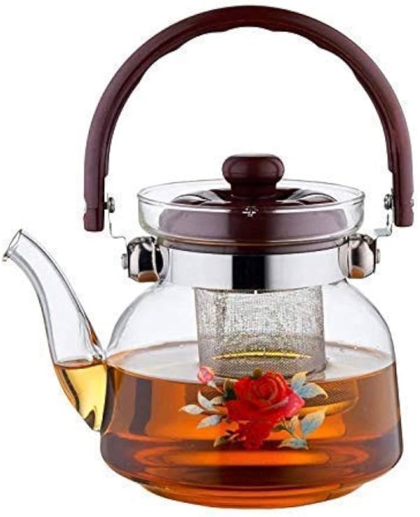 Heat resistant glass tea pot with infuser 1.4 litres - Image 2