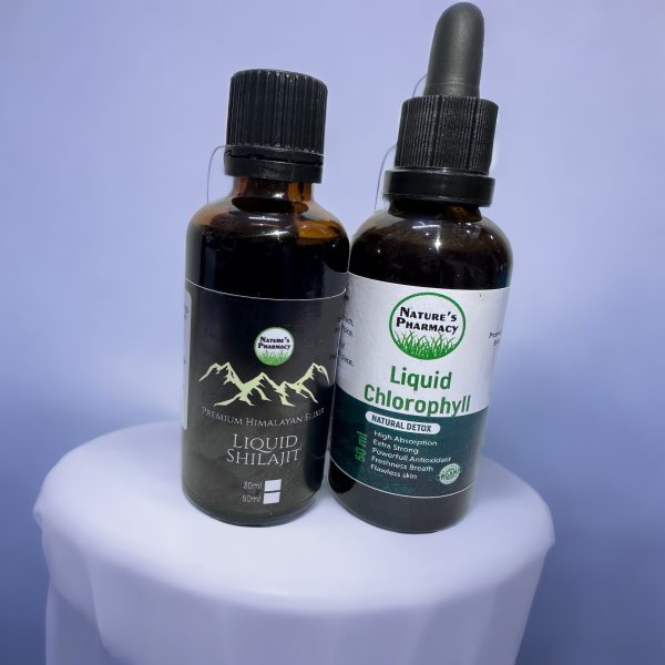 Liquid shilajit 50mls + Liquid chlorophyll 50mls  combo 50