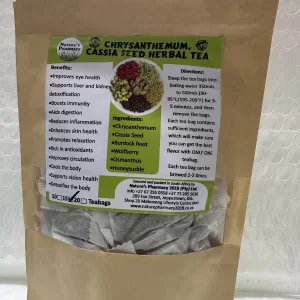 Chrysanthemum Cassia Seed Tea, 20 Teabags, 4g/bag - Burdock Root, Goji Berries, Osmanthus, Honeysuckle Combination Herbal Tea
