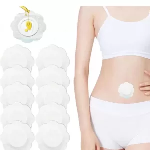10  Self-Adhesive Castor Oil Patches: Belly button Leak-Proof Design, No Washing