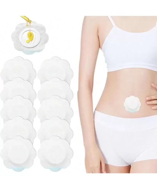 10  Self-Adhesive Castor Oil Patches: Belly button Leak-Proof Design, No Washing